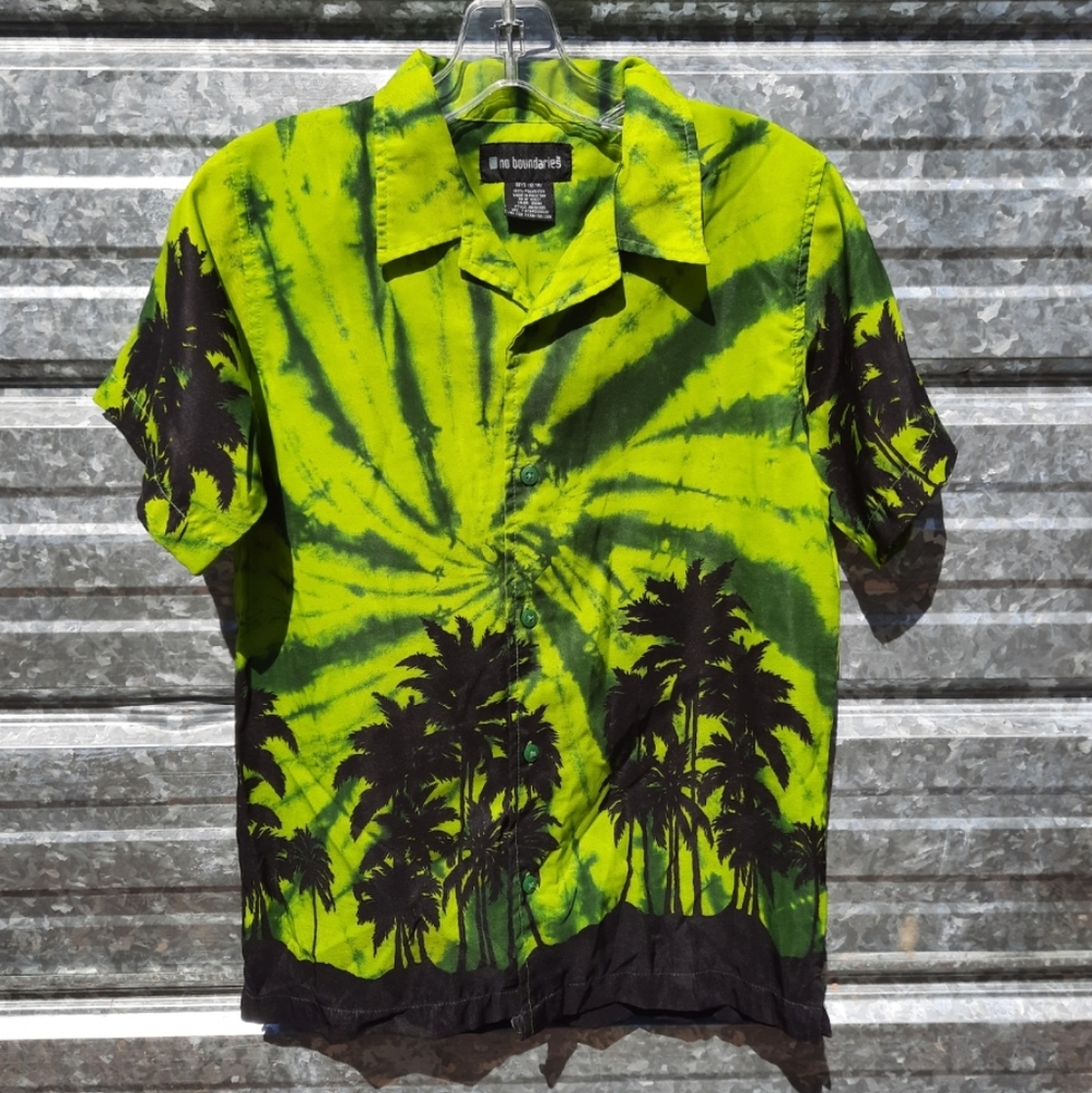 Hawaiin Silky Tye Dye Button Up Shirt